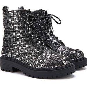 Lace-up Doc Martin Inspo Combat Boots 8-Eye Side Zip Ankle Booties Round Toe NEW